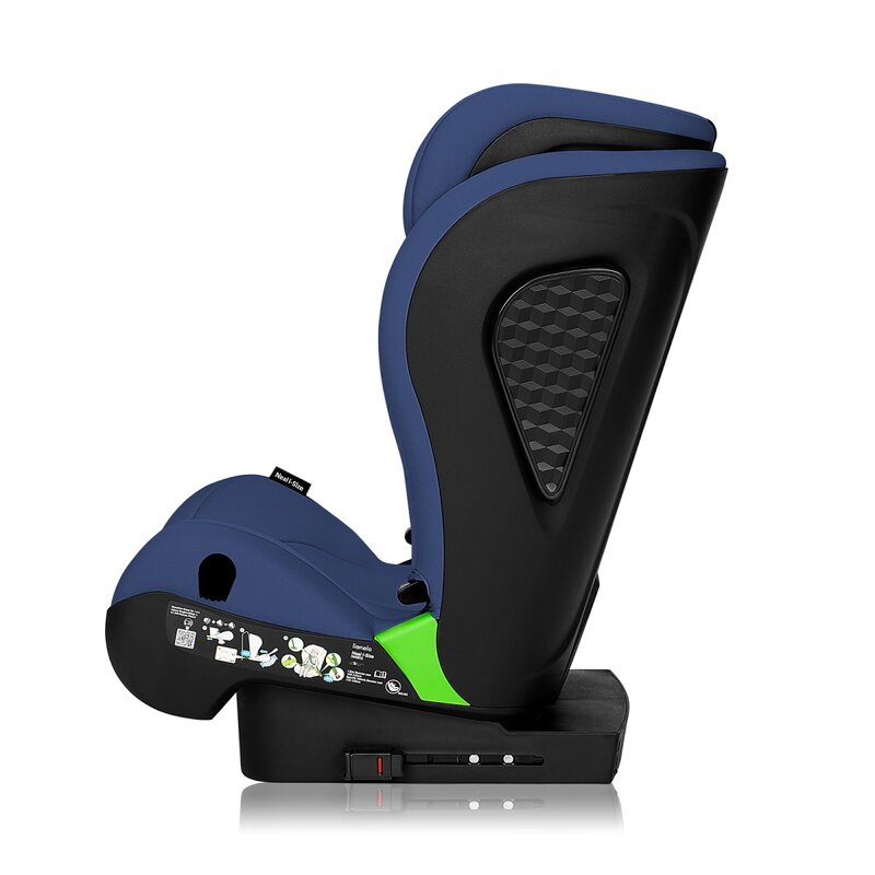 Scaun auto i-Size, Lionelo, Neal, Spatar reglabil in 4 pozitii, Tetiera in 10 pozitii, Suport sticla inclus, 15-36 Kg, 100-150 cm, Cu Isofix, Conform ECE R129, Albastru