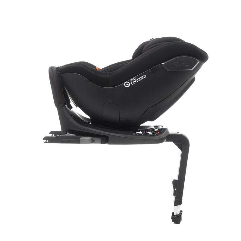 Scaun auto, Jane, Iflow I-Size, Rotire 360 grade, 40 - 105 cm, Cu Isofix si picior stabilizator, Protectie superioara in caz de impact lateral - SPS, Conform cu standardul european de securitate ECE R129, Matt Black