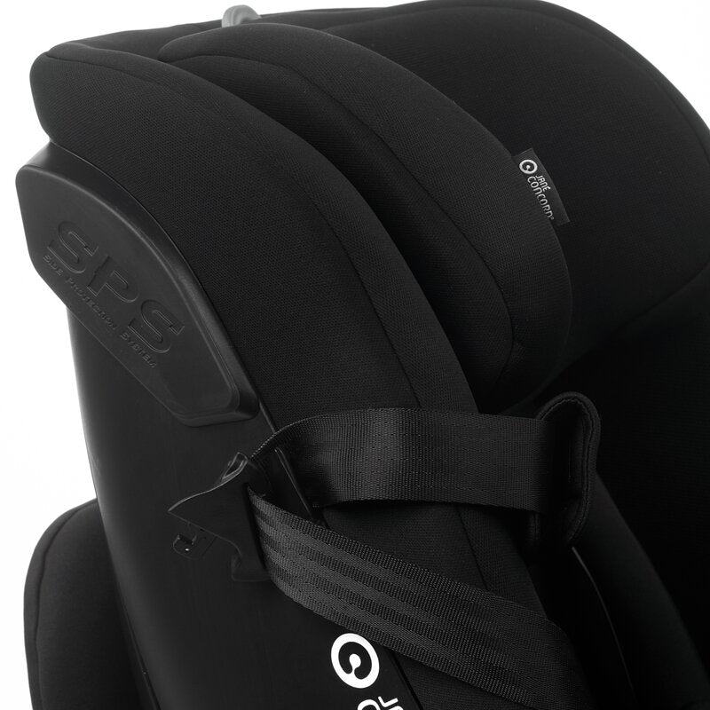 Scaun auto, Jane, Iflow I-Size, Rotire 360 grade, 40 - 105 cm, Cu Isofix si picior stabilizator, Protectie superioara in caz de impact lateral - SPS, Conform cu standardul european de securitate ECE R129, Matt Black