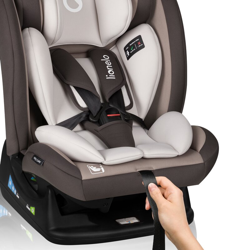 Scaun auto, Lionelo, Aart i-Size, Cu spatar inclinabil in 4 pozitii, Cu tetiera reglabila in 13 pozitii, 0-36 Kg, 40-150 cm, Cu centura siguranta in 3 puncte, Conform cu ECE R129/03, Bej