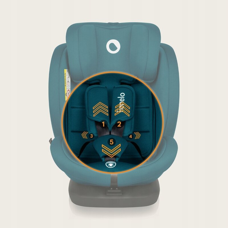 Scaun auto, Lionelo, Bastiaan i-Size, 4 in 1, Protectie laterala, Cu spatar inclinabil in 4 pozitii, Cu tetiera reglabila in 7 pozitii, Rotire 360 grade, Top Tether, 0-36 Kg, 40-150 cm, Cu Isofix, Conform cu ECE R129/03, Albastru Indigo