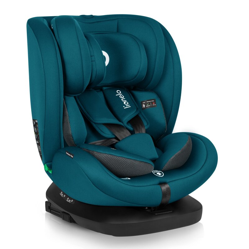Scaun auto, Lionelo, Bastiaan i-Size, 4 in 1, Protectie laterala, Cu spatar inclinabil in 4 pozitii, Cu tetiera reglabila in 7 pozitii, Rotire 360 grade, Top Tether, 0-36 Kg, 40-150 cm, Cu Isofix, Conform cu ECE R129/03, Albastru Indigo