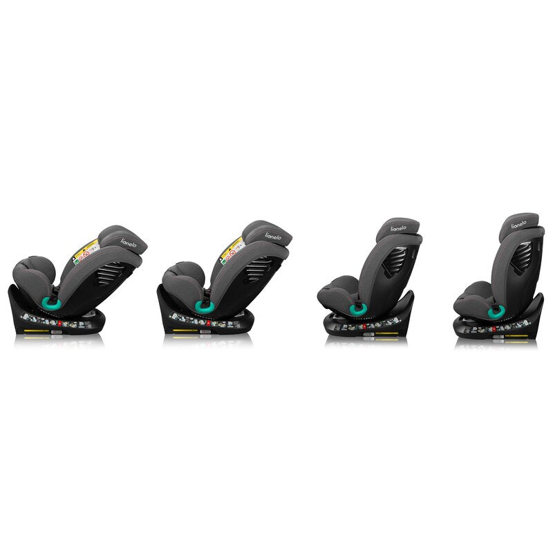 Scaun auto, Lionelo, Bastiaan One i-Size, 4 in 1, Protectie laterala, Cu spatar inclinabil in 4 pozitii, Cu tetiera reglabila in 13 pozitii, Rotire 360 grade, Top Tether, 0-36 Kg, 40-150 cm, Cu Isofix, Conform cu ECE R129, Roz
