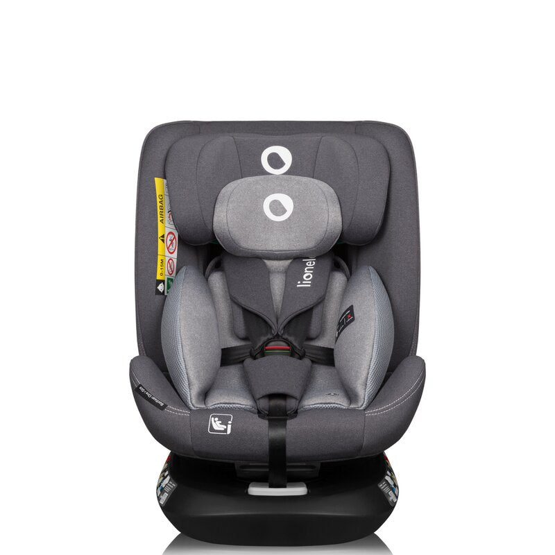 Scaun auto, Lionelo, Bastiaan One i-Size, 4 in 1, Protectie laterala, Cu spatar inclinabil in 4 pozitii, Cu tetiera reglabila in 13 pozitii, Rotire 360 grade, Top Tether, 0-36 Kg, 40-150 cm, Cu Isofix, Conform cu ECE R129, Gri