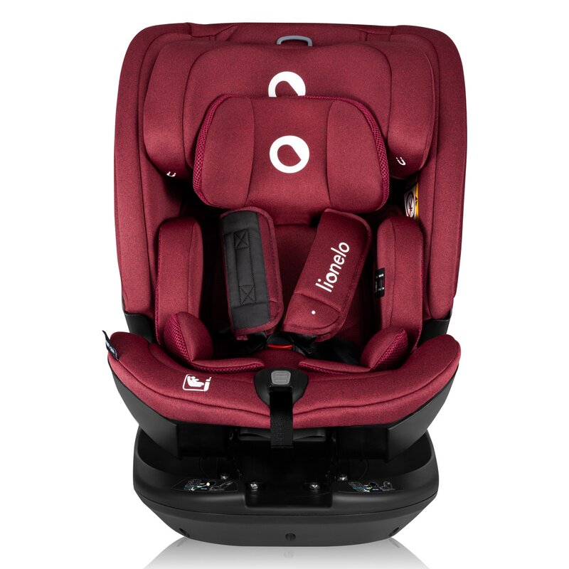 Scaun auto, Lionelo, Bastiaan RWF i-Size, Pozitie de somn, Protectie laterala, Rotire 360 grade, 0-36 Kg, Cu Isofix si Centura Top Tether, Conform cu standardul european de securitate ECE R129, Rosu