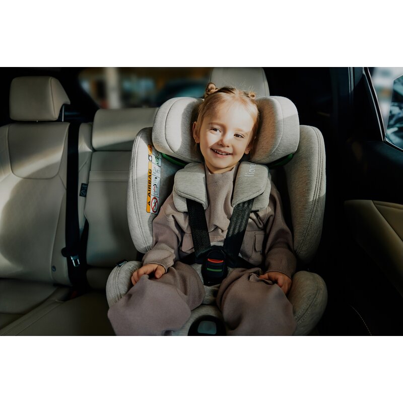 Scaun auto, Lionelo, Harmony i-Size, Rotire 360 grade, Protectie laterala, Cu spatar reglabil in 5 pozitii, Cu tetiera reglabila in 12 pozitii, 0-36 Kg, 40-150 cm, Cu Isofix, Husa din bambus, Conform cu ECE R129, Gri deschis