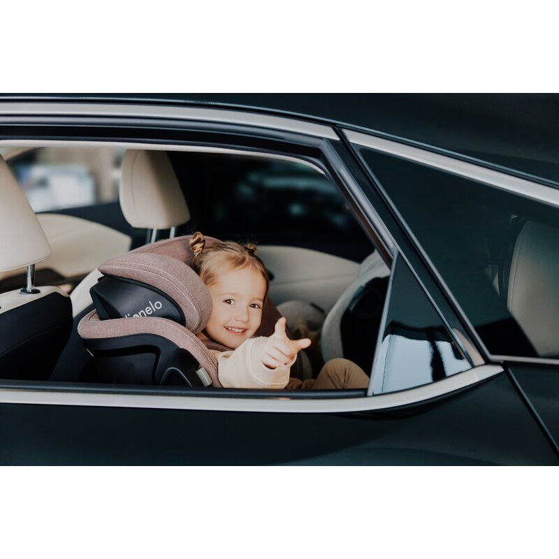 Scaun auto, Lionelo, Harmony i-Size, Rotire 360 grade, Protectie laterala, Cu spatar reglabil in 5 pozitii, Cu tetiera reglabila in 12 pozitii, 0-36 Kg, 40-150 cm, Cu Isofix, Husa din bambus, Conform cu ECE R129, Negru