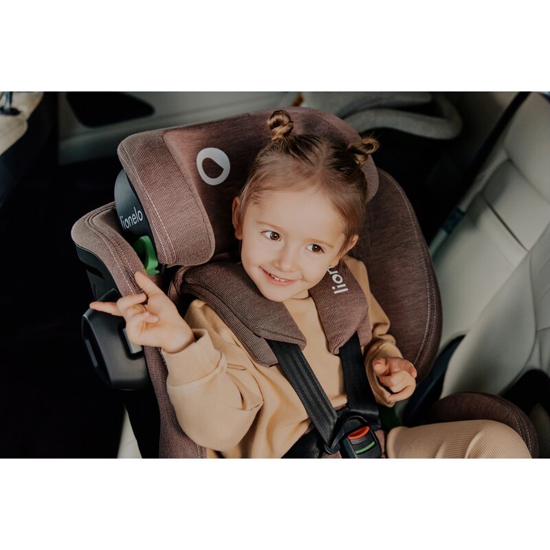 Scaun auto, Lionelo, Harmony i-Size, Rotire 360 grade, Protectie laterala, Cu spatar reglabil in 5 pozitii, Cu tetiera reglabila in 12 pozitii, 0-36 Kg, 40-150 cm, Cu Isofix, Husa din bambus, Conform cu ECE R129, Negru