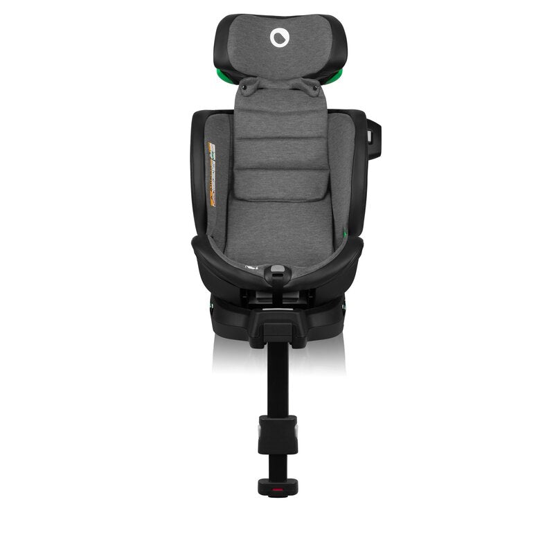 Scaun auto, Lionelo, Harmony i-Size, Rotire 360 grade, Protectie laterala, Cu spatar reglabil in 5 pozitii, Cu tetiera reglabila in 12 pozitii, 0-36 Kg, 40-150 cm, Cu Isofix, Husa din bambus, Conform cu ECE R129, Gri inchis