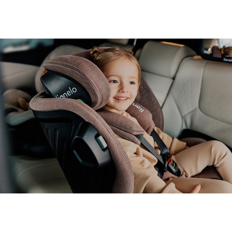 Scaun auto, Lionelo, Harmony i-Size, Rotire 360 grade, Protectie laterala, Cu spatar reglabil in 5 pozitii, Cu tetiera reglabila in 12 pozitii, 0-36 Kg, 40-150 cm, Cu Isofix, Husa din bambus, Conform cu ECE R129, Negru