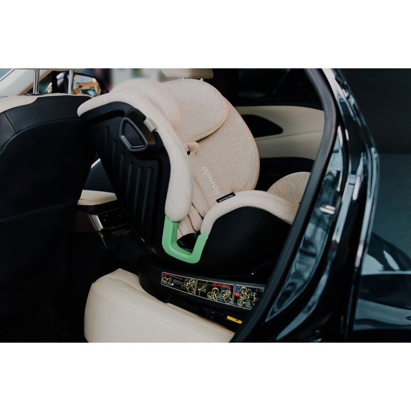 Scaun auto, Lionelo, Harmony i-Size, Rotire 360 grade, Protectie laterala, Cu spatar reglabil in 5 pozitii, Cu tetiera reglabila in 12 pozitii, 0-36 Kg, 40-150 cm, Cu Isofix, Husa din bambus, Conform cu ECE R129, Gri deschis