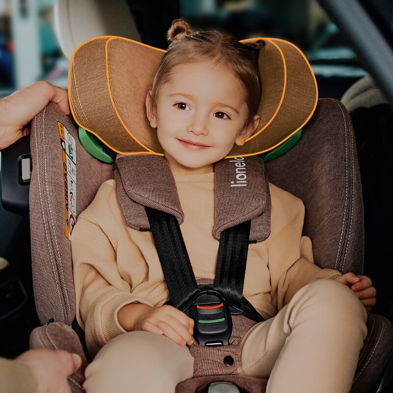 Scaun auto, Lionelo, Harmony i-Size, Rotire 360 grade, Protectie laterala, Cu spatar reglabil in 5 pozitii, Cu tetiera reglabila in 12 pozitii, 0-36 Kg, 40-150 cm, Cu Isofix, Husa din bambus, Conform cu ECE R129, Gri deschis