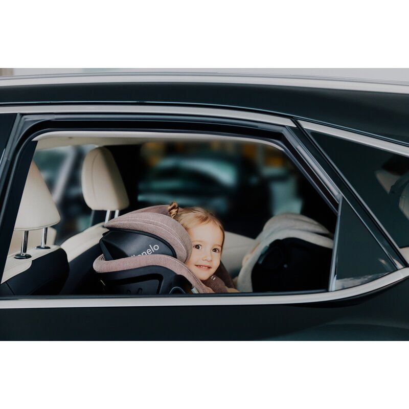 Scaun auto, Lionelo, Harmony i-Size, Rotire 360 grade, Protectie laterala, Cu spatar reglabil in 5 pozitii, Cu tetiera reglabila in 12 pozitii, 0-36 Kg, 40-150 cm, Cu Isofix, Husa din bambus, Conform cu ECE R129, Gri deschis