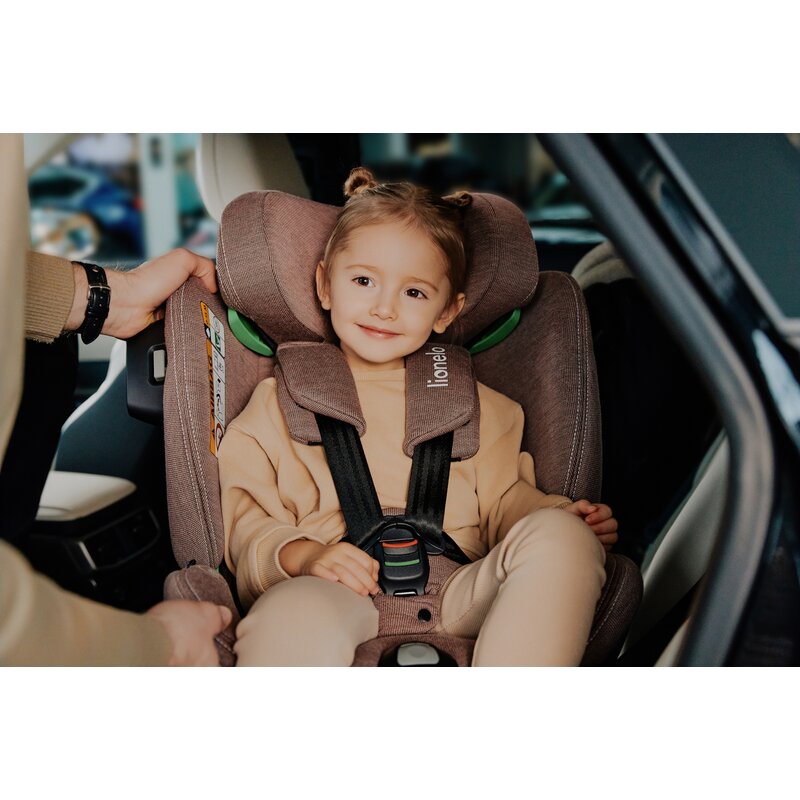 Scaun auto, Lionelo, Harmony i-Size, Rotire 360 grade, Protectie laterala, Cu spatar reglabil in 5 pozitii, Cu tetiera reglabila in 12 pozitii, 0-36 Kg, 40-150 cm, Cu Isofix, Husa din bambus, Conform cu ECE R129, Negru