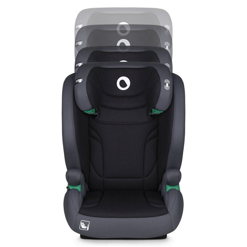 Scaun auto, Lionelo, i-Size Igo, 100- 150 cm, Cu isofix, Protectie laterala, Ajustare spatar in 2 pozitii, Tetiera Tri-Guard reglabila in 11 pozitii, Conform cu standardul european de securitate R129, Gri