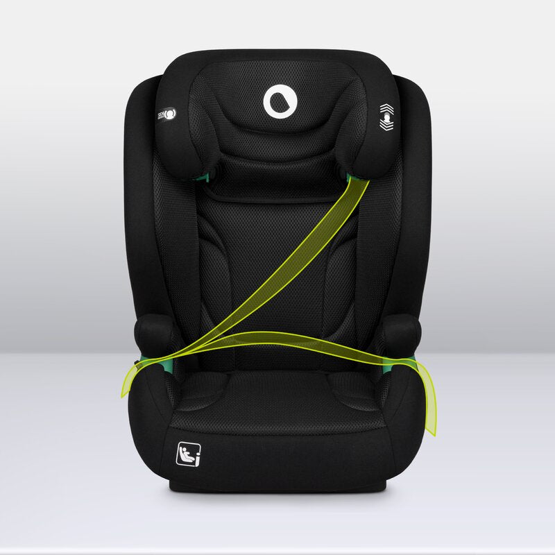 Scaun auto, Lionelo, i-Size Igo, 100- 150 cm, Cu isofix, Protectie laterala, Ajustare spatar in 2 pozitii, Tetiera Tri-Guard reglabila in 11 pozitii, Conform cu standardul european de securitate R129, Negru