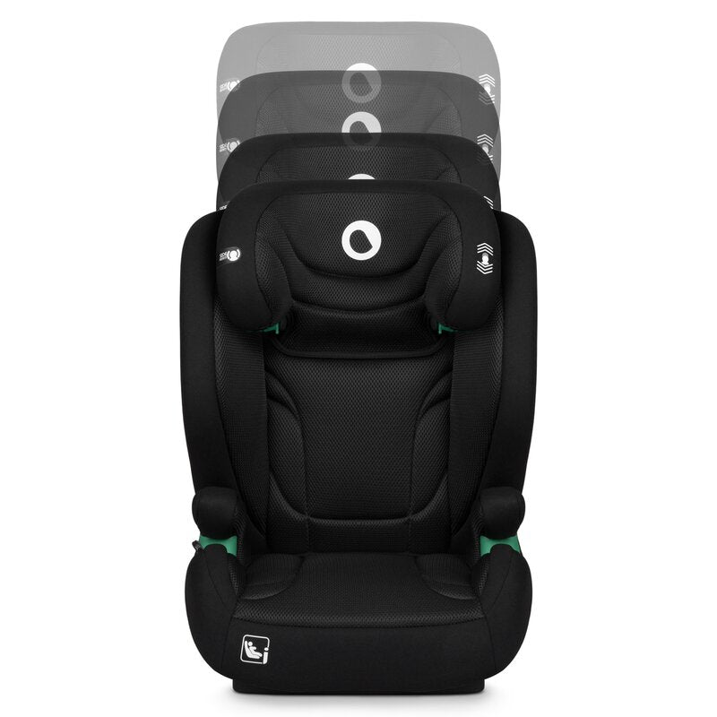 Scaun auto, Lionelo, i-Size Igo, 100- 150 cm, Cu isofix, Protectie laterala, Ajustare spatar in 2 pozitii, Tetiera Tri-Guard reglabila in 11 pozitii, Conform cu standardul european de securitate R129, Negru