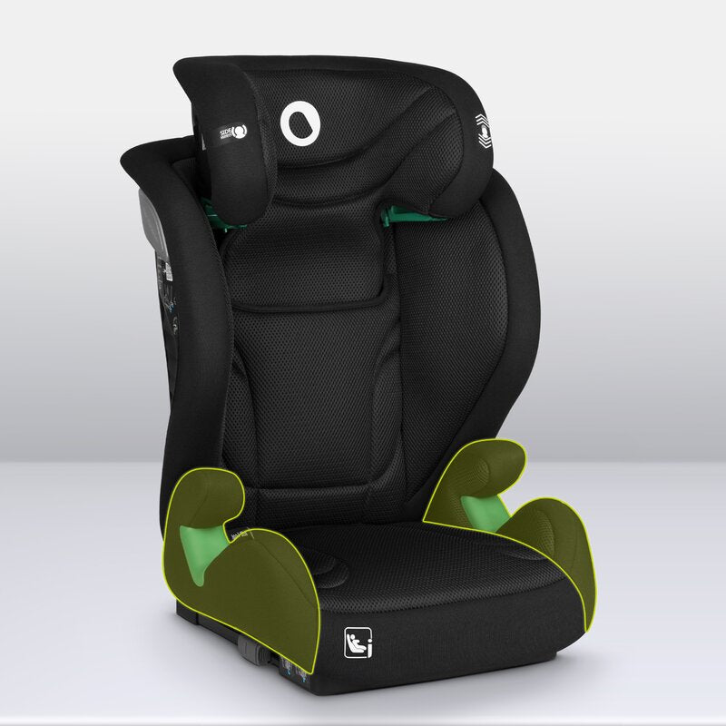 Scaun auto, Lionelo, i-Size Igo, 100- 150 cm, Cu isofix, Protectie laterala, Ajustare spatar in 2 pozitii, Tetiera Tri-Guard reglabila in 11 pozitii, Conform cu standardul european de securitate R129, Negru