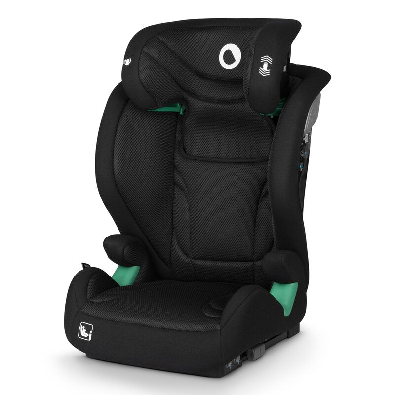 Scaun auto, Lionelo, i-Size Igo, 100- 150 cm, Cu isofix, Protectie laterala, Ajustare spatar in 2 pozitii, Tetiera Tri-Guard reglabila in 11 pozitii, Conform cu standardul european de securitate R129, Negru