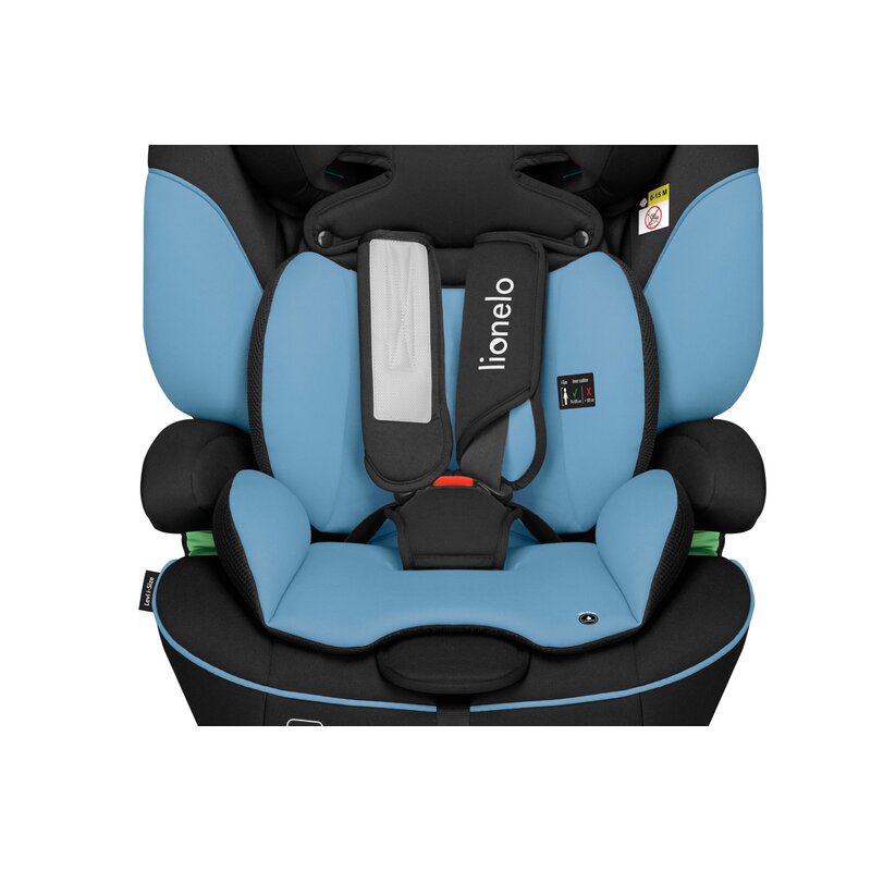 Scaun auto, Lionelo, Levi i-Size, Universal, Instalare FWF, Cu tetiera reglabila in 10 pozitii, Cu spatar detasabil, 76-150 cm, Conform cu R129, Albastru