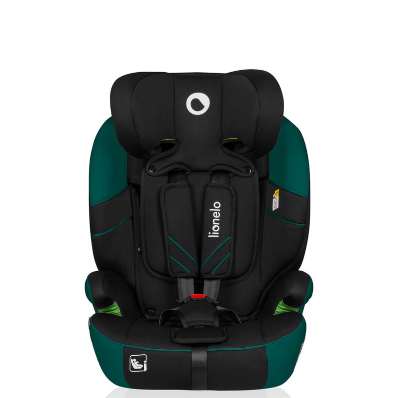 Scaun auto, Lionelo, Levi One i-Size, Universal, Instalare FWF, Cu tetiera reglabila in 10 pozitii, Cu spatar detasabil, 76-150 cm, Conform cu R129, Verde