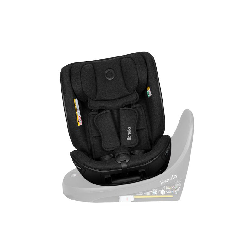 Scaun auto, Lionelo, Moxie Next, i-Size, 40-105 cm, Tetiera reglabila pe 8 trepte, Inclinare spatar in 5 pozitii, Carcasa ventilata, Din bambus, Protectie avansata, Husa detasabila, Conform cu R129, Negru