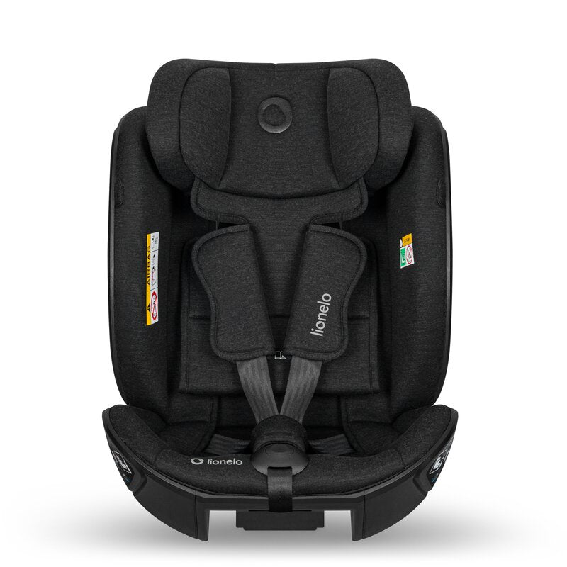 Scaun auto, Lionelo, Moxie Next, i-Size, 40-105 cm, Tetiera reglabila pe 8 trepte, Inclinare spatar in 5 pozitii, Carcasa ventilata, Din bambus, Protectie avansata, Husa detasabila, Conform cu R129, Negru