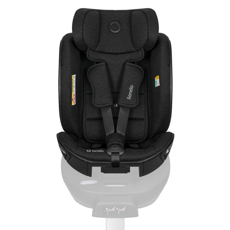 Scaun auto, Lionelo, Moxie Next, i-Size, 40-105 cm, Tetiera reglabila pe 8 trepte, Inclinare spatar in 5 pozitii, Carcasa ventilata, Din bambus, Protectie avansata, Husa detasabila, Conform cu R129, Negru