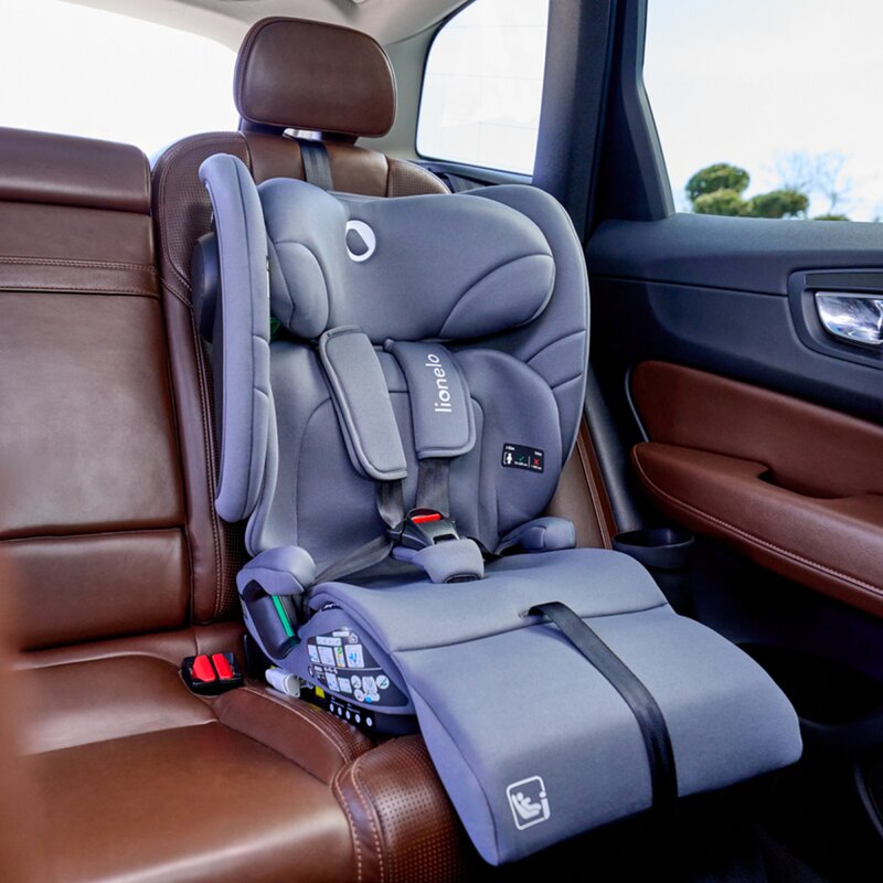 Scaun auto pliabil, Lionelo, Nelly, i-Size, 76- 150 cm, Tetiera reglabila in 15 pozitii, Spatar reglabil in 4 pozitii, Sisteme de fixare Isofix si Top Tether, Sezut lat si confortabil, Conform cu ECE R129, Albastru