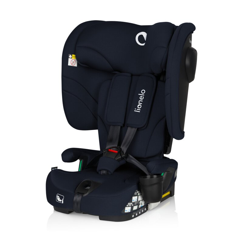 Scaun auto pliabil, Lionelo, Nelly, i-Size, 76- 150 cm, Tetiera reglabila in 15 pozitii, Spatar reglabil in 4 pozitii, Sisteme de fixare Isofix si Top Tether, Sezut lat si confortabil, Conform cu ECE R129, Albastru