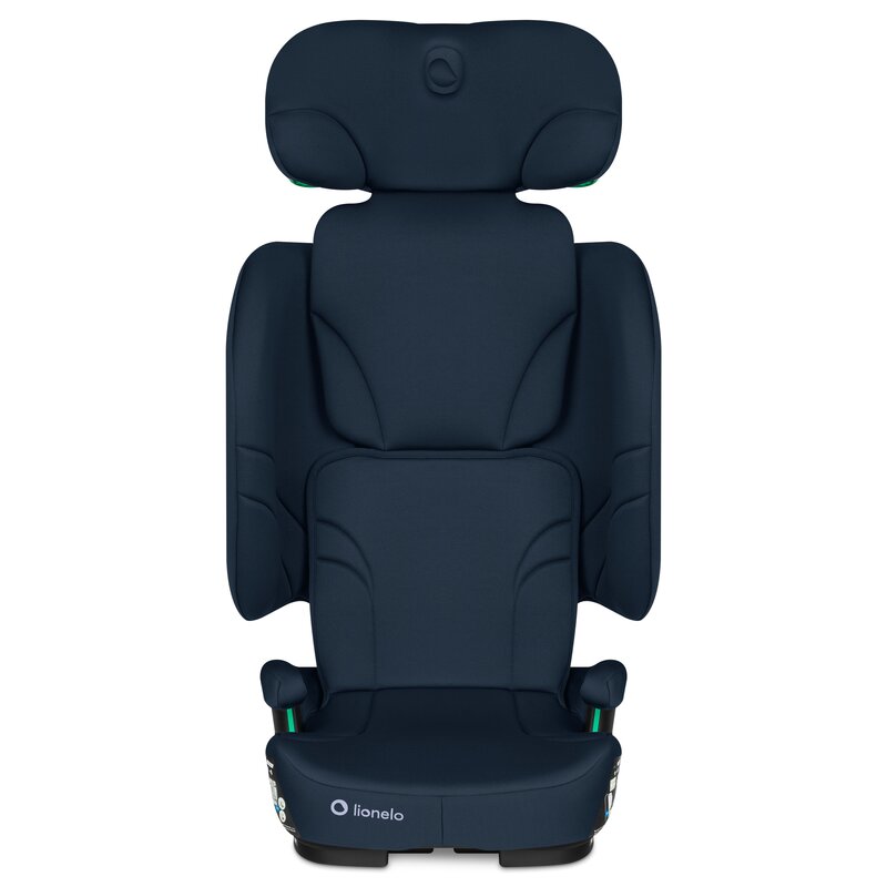 Scaun auto pliabil, Lionelo, Orin, i-Size, 100-150 cm, Tetiera reglabila in 14 pozitii, Spatar in 4 pozitii, Isofix+Top Tether, Sezut ergonomic, Husa transport, Suport sticla, Albastru