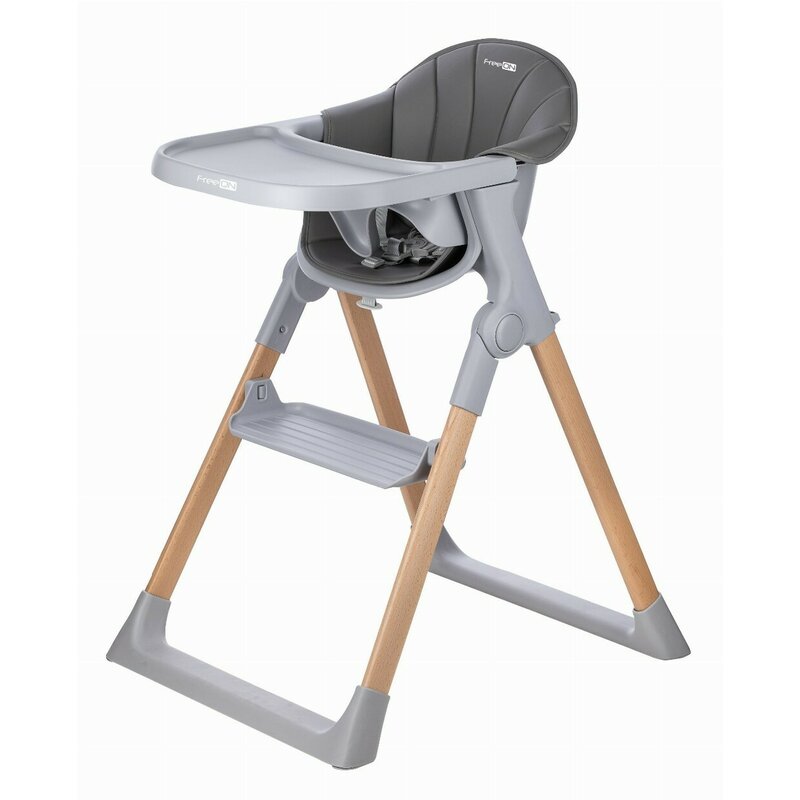 Scaun de masa 2 in 1, FreeON, Flexi Grow, Transformabil, Pliabil, Contine 2 accesorii, 0 luni +, Gri