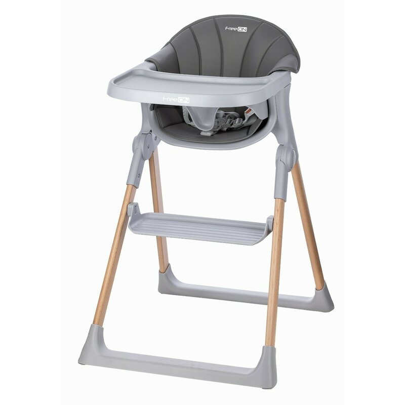 Scaun de masa 2 in 1, FreeON, Flexi Grow, Transformabil, Pliabil, Contine 2 accesorii, 0 luni +, Gri