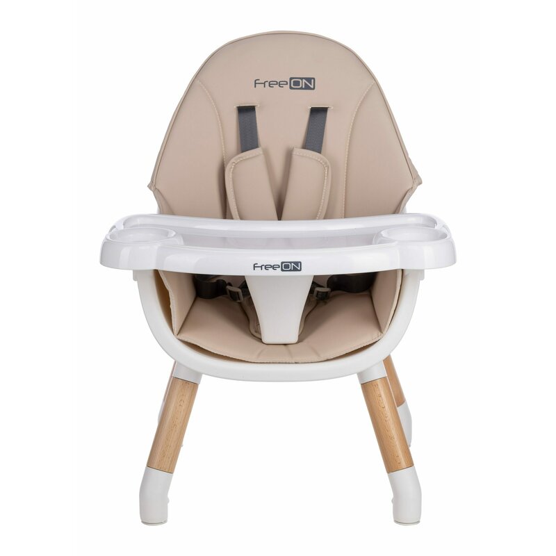 Scaun de masa, FreeON, Eos, 3 in 1, Multifunctional, Cu tavita reglabila si detasabila, Conform cu standardul european de securitate EN 14988:2017+A1:2020, Beige