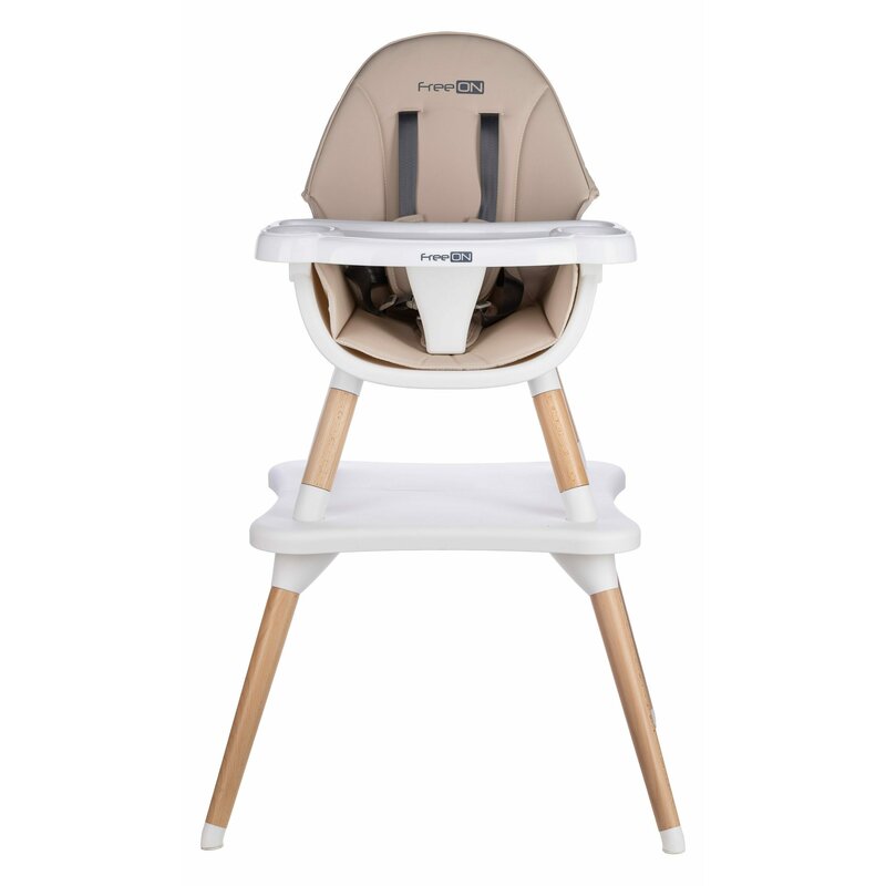 Scaun de masa, FreeON, Eos, 3 in 1, Multifunctional, Cu tavita reglabila si detasabila, Conform cu standardul european de securitate EN 14988:2017+A1:2020, Beige