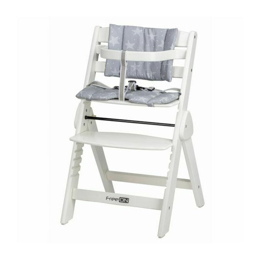Scaun de masa, FreeON, Finny Fold, 6 luni - 15 Kg, Reglabil pe inaltime, Pernuta, Pliabil, White