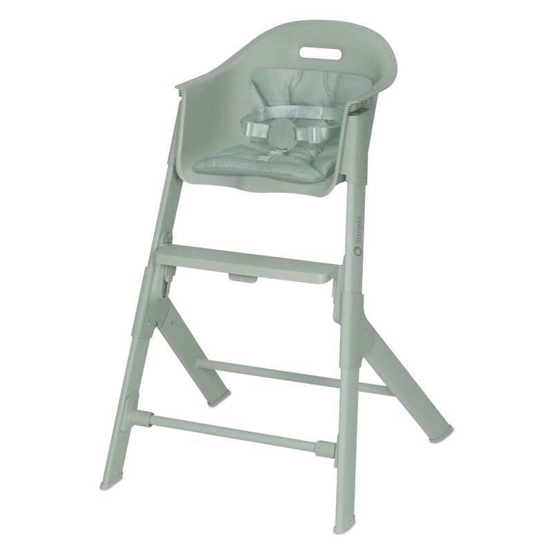 Scaun de masa, Lionelo, Beny, Suport de picioare si tavita ajustabile in 2 pozitii, Insertie moale, Centuri in 3 puncte, Asamblare rapida, Sustine 15 kg, 6 luni+, Verde