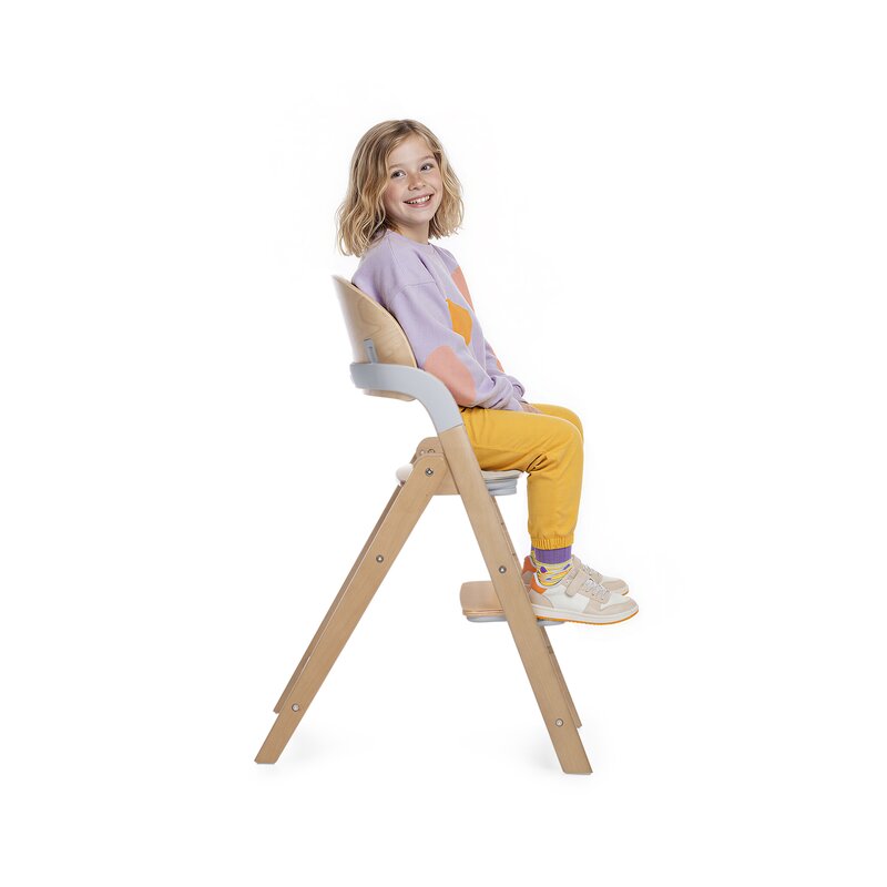 Scaun de masa multifunctional pliabil, Jane, Forest, De la 6 luni la adult, Din lemn fag, Greutate maxima 100 Kg, Mist