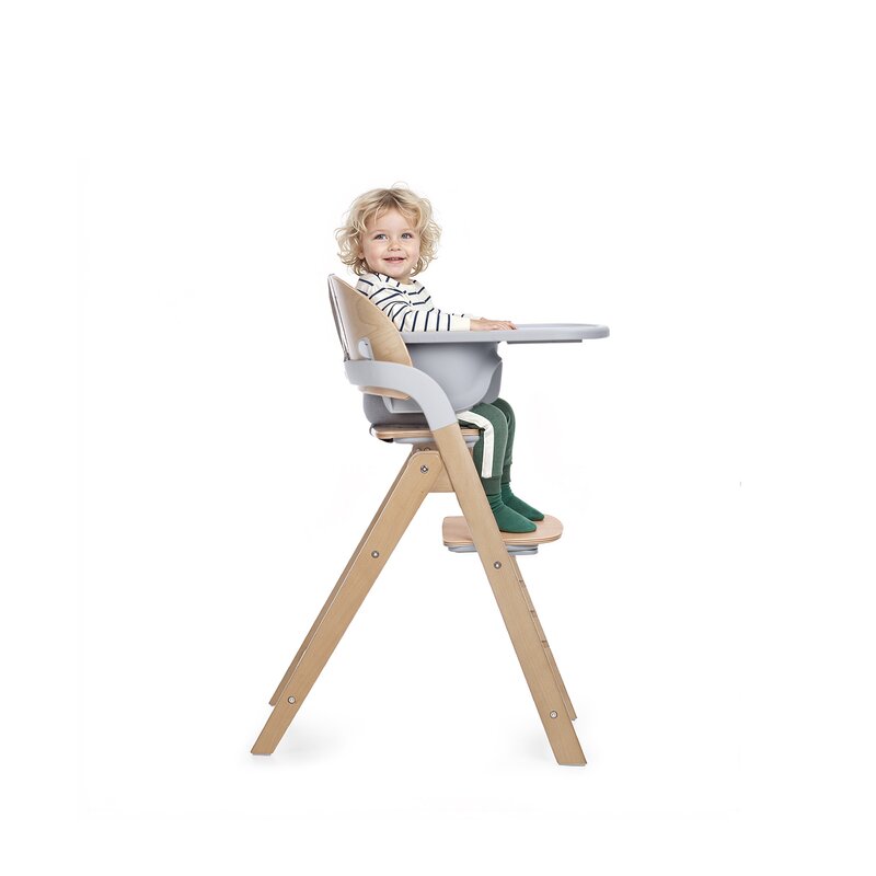 Scaun de masa multifunctional pliabil, Jane, Forest, De la 6 luni la adult, Din lemn fag, Greutate maxima 100 Kg, Mist