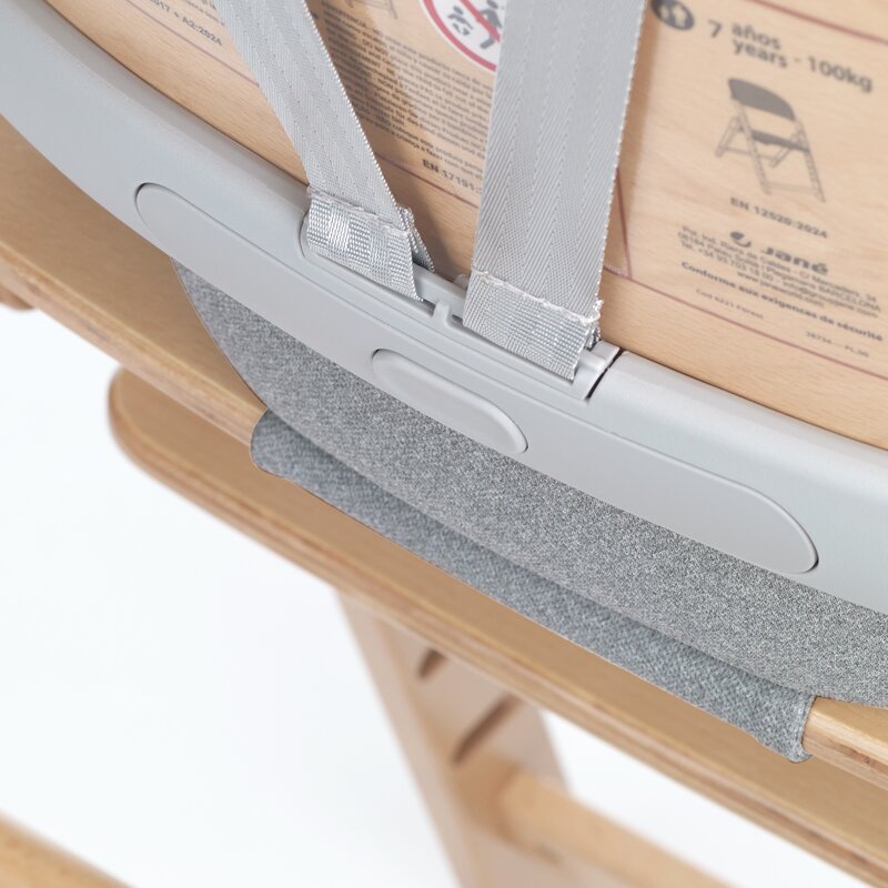 Scaun de masa multifunctional pliabil, Jane, Forest, De la 6 luni la adult, Din lemn fag, Greutate maxima 100 Kg, Sage