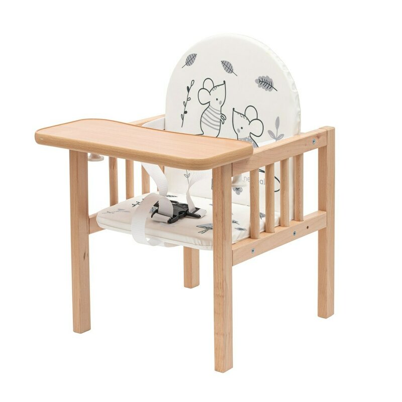 Scaun de masa, New Baby, 2 in 1, Transformabil in masuta si scaun, Din lemn, Inaltime 93 cm, Jerry