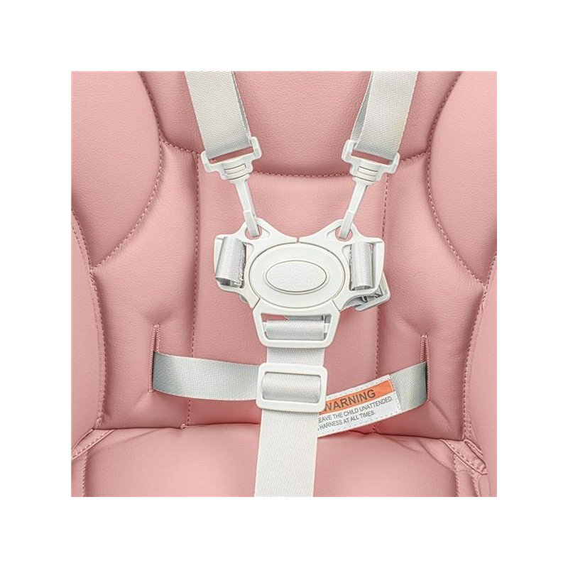 Scaun de masa, New Baby, Muka, Pliabil, Pana la 15 kg, Reglabil pe inaltime in 5 trepte, Reglare suport pentru picioare in 3 trepte, 6-36 luni, Dusty Pink