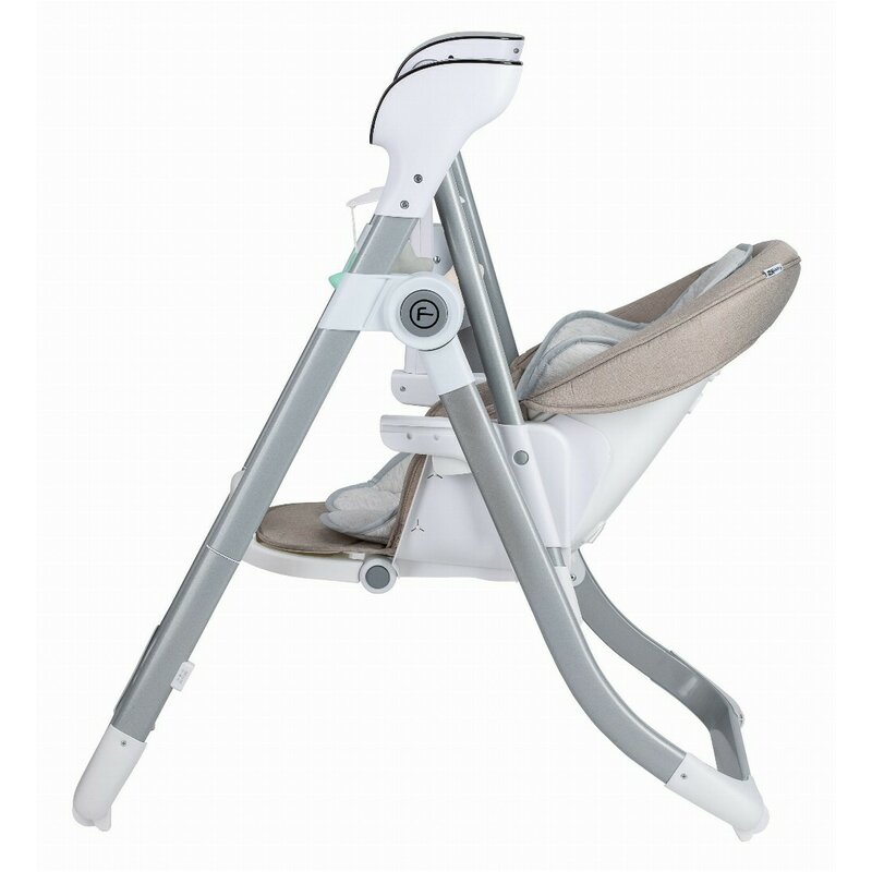 Scaun de masa si balansoar, FreeON, Oli Deluxe, 2 in 1, Transformabil, Multifunctional, Cu melodii de leagan, 0 luni+, Beige