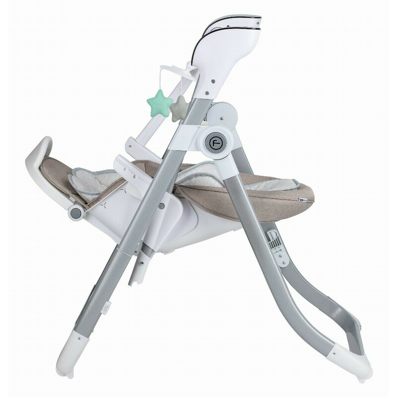 Scaun de masa si balansoar, FreeON, Oli Deluxe, 2 in 1, Transformabil, Multifunctional, Cu melodii de leagan, 0 luni+, Beige