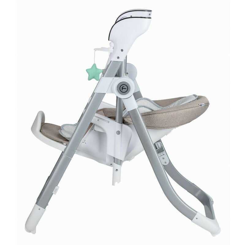 Scaun de masa si balansoar, FreeON, Oli Deluxe, 2 in 1, Transformabil, Multifunctional, Cu melodii de leagan, 0 luni+, Beige