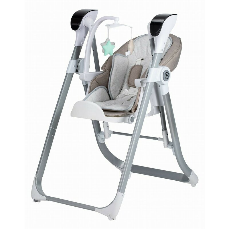 Scaun de masa si balansoar, FreeON, Oli Deluxe, 2 in 1, Transformabil, Multifunctional, Cu melodii de leagan, 0 luni+, Beige