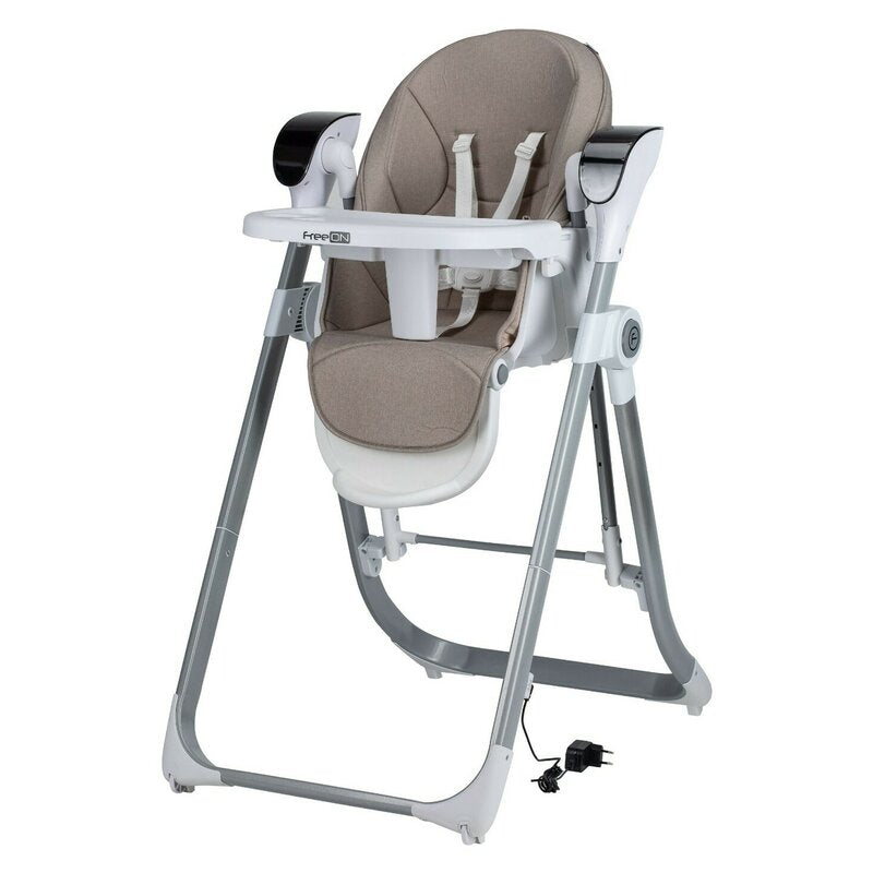 Scaun de masa si balansoar, FreeON, Oli Deluxe, 2 in 1, Transformabil, Multifunctional, Cu melodii de leagan, 0 luni+, Beige