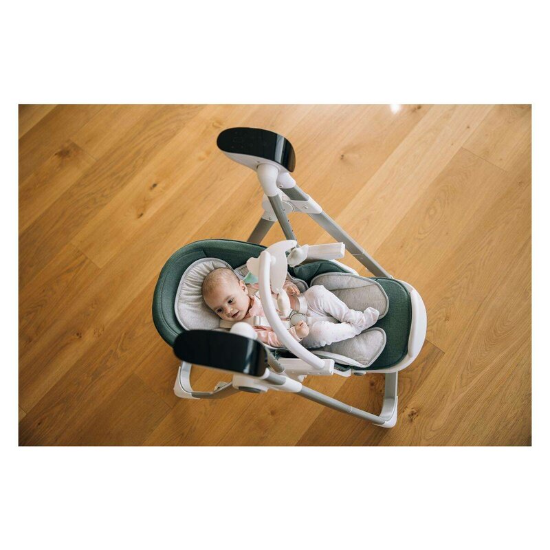 Scaun de masa si balansoar, FreeON, Oli Deluxe, 2 in 1, Transformabil, Multifunctional, Cu melodii de leagan, 0 luni+, Beige
