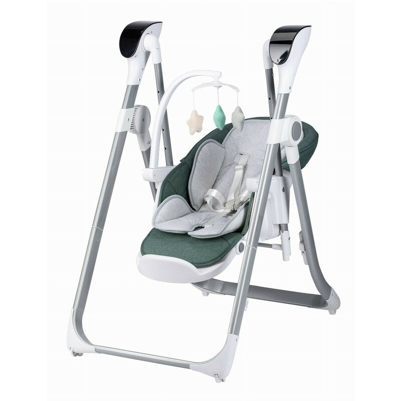 Scaun de masa si balansoar, FreeON, Oli Deluxe, 2 in 1, Transformabil, Multifunctional, Cu melodii de leagan, 0 luni+, Pistachio