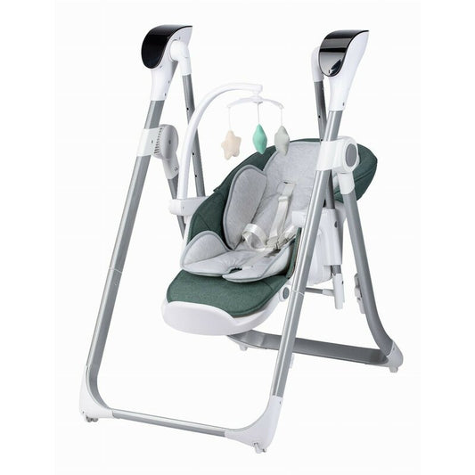 Scaun de masa si balansoar, FreeON, Oli Deluxe, 2 in 1, Transformabil, Multifunctional, Cu melodii de leagan, 0 luni+, Pistachio